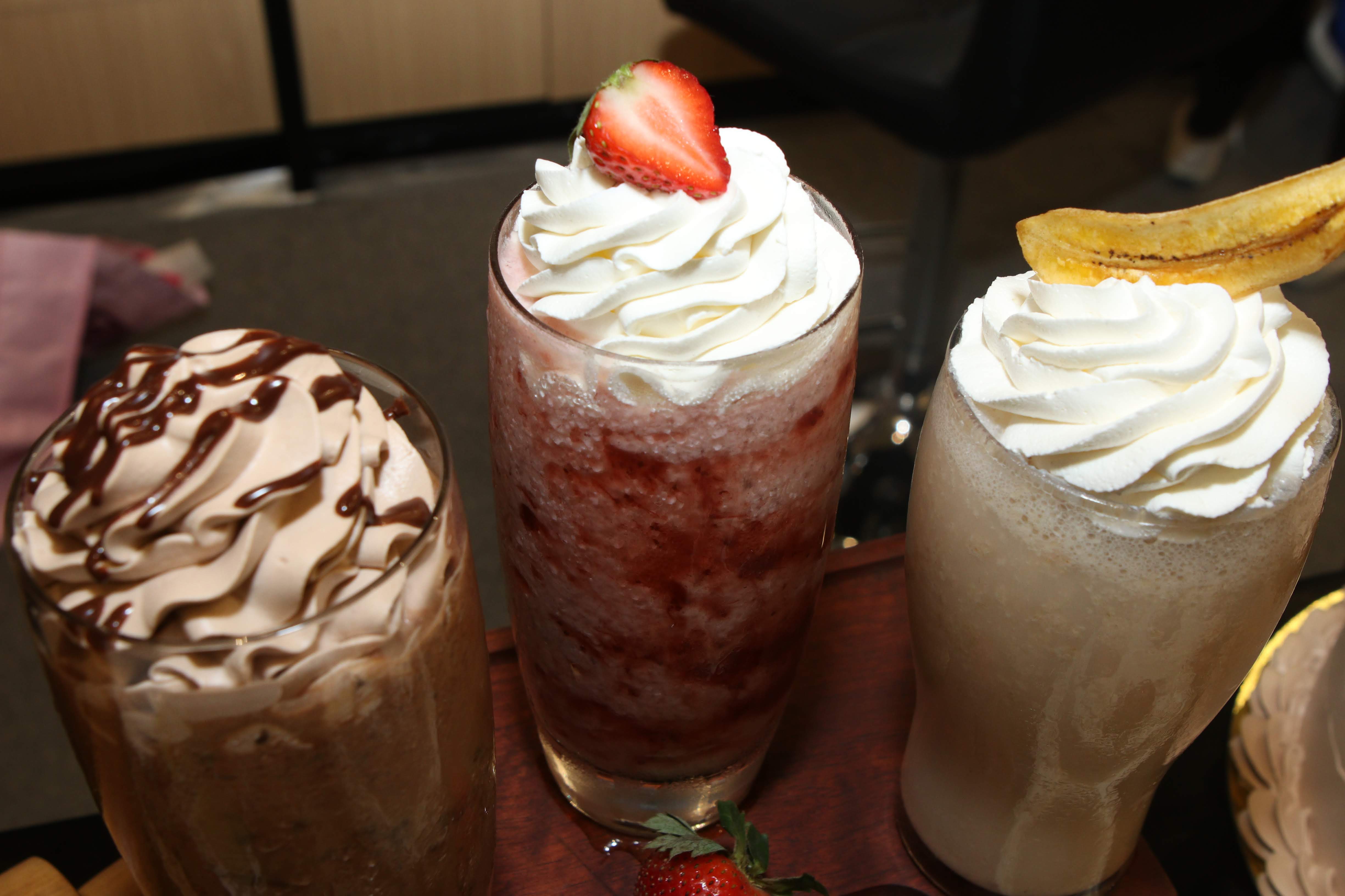 Strawberry Yogurt Smoothie, Banana Oatmeal Smoothie , Triple Chocolate